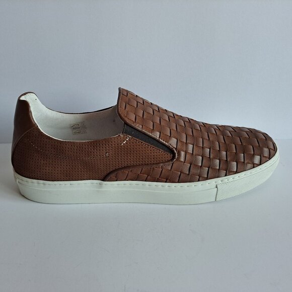 NEW Bacco Bucci Woven Brown Leather Slip-on Shoes Size 11 main image 7